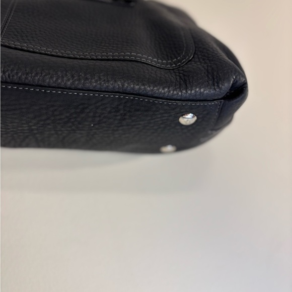 Coach Penelope Black Handbag Shoulder Bag Ruffle Pebbled Leather - Picture 8 of 13
